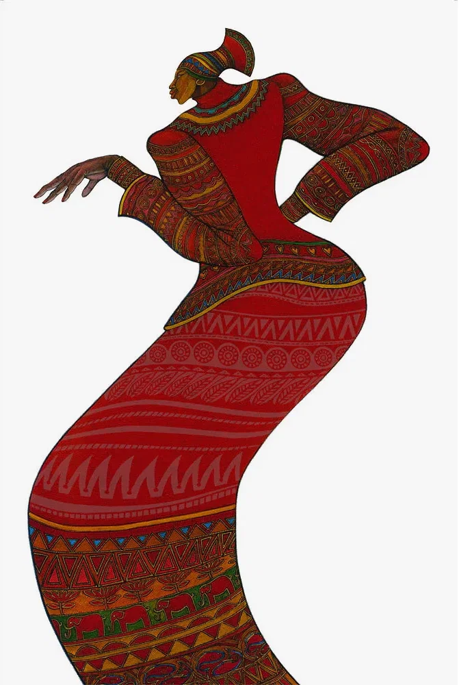 Lady In Red by Charles Bibbs — Giclee On Paper