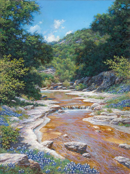 Around the Bend by Larry Dyke by Larry Dyke — Giclee on Canvas