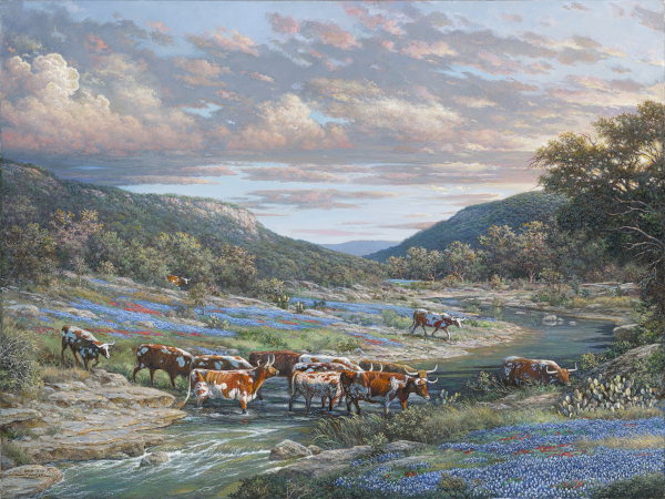 Low Water Crossing by Larry Dyke by Larry Dyke — Giclee on Canvas