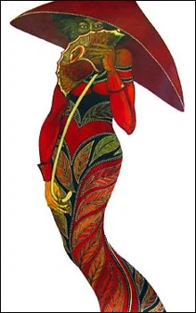 The Red Umbrella - Remarque by Charles Bibbs