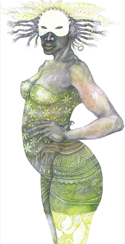 Masquerade Hand Enhanced Giclee by Charles Bibbs