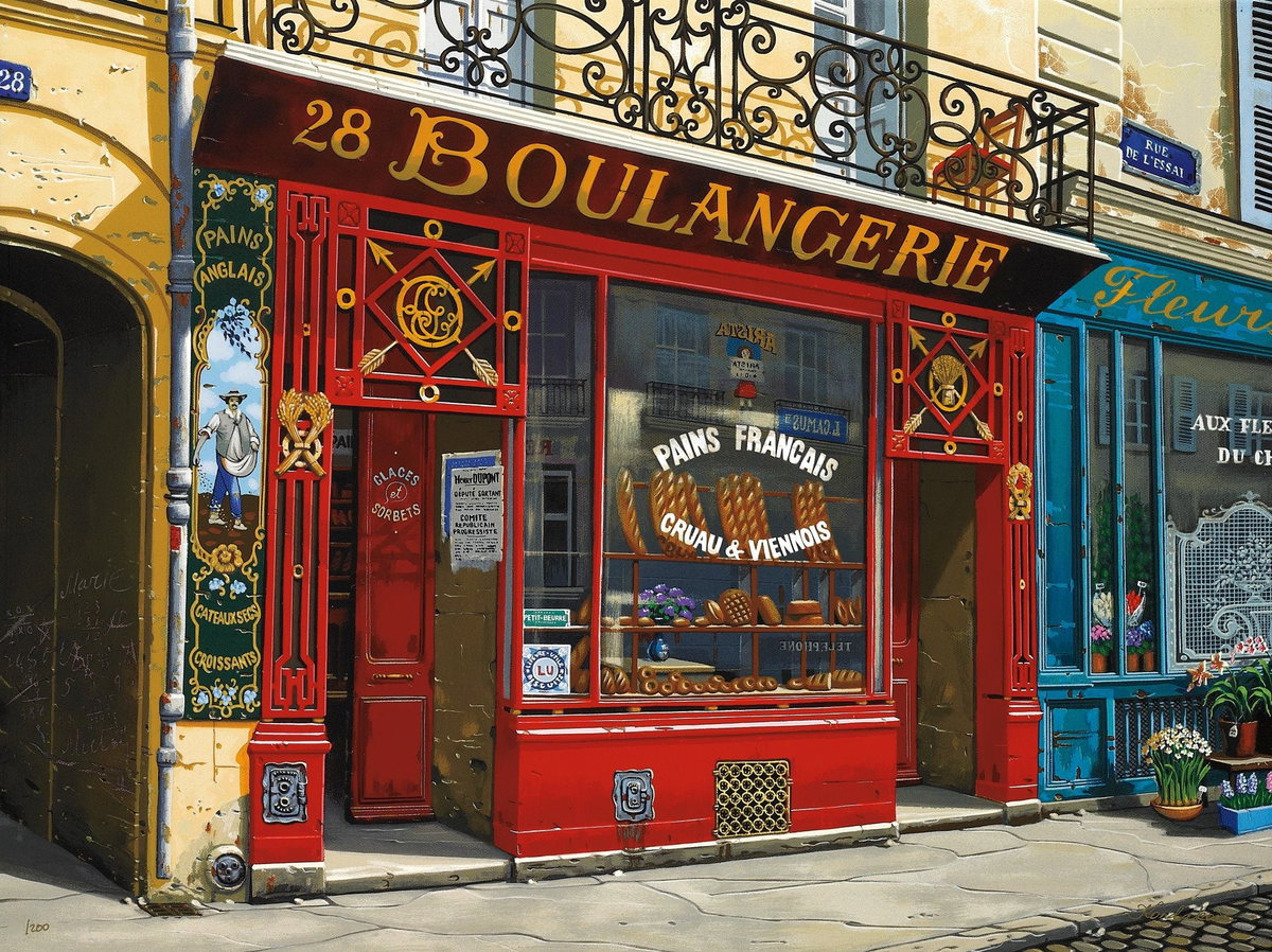 28 Boulangerie, 2001 by Liudmila Kondakova — hand-signed serigraph on linen
