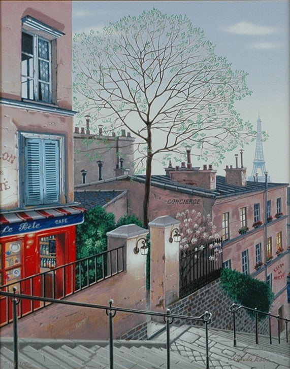 Le Poète (Parisian Memories), 2001 by Liudmila Kondakova — hand-signed serigraph on linen