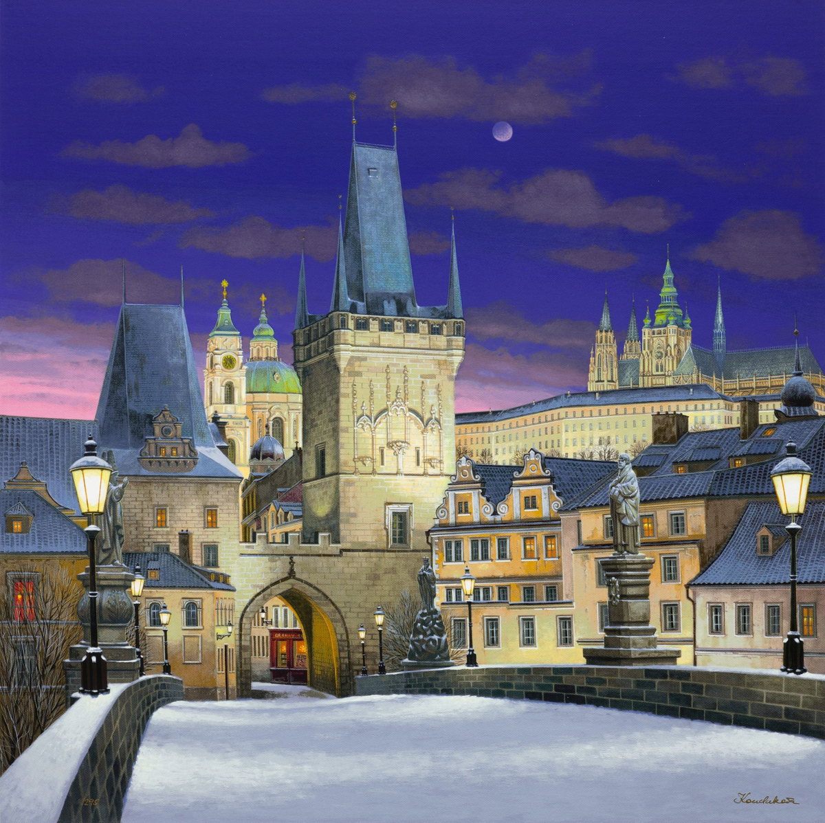 059 - Prague (European Cities), 2008 by Liudmila Kondakova — hand-signed serigraph on linen