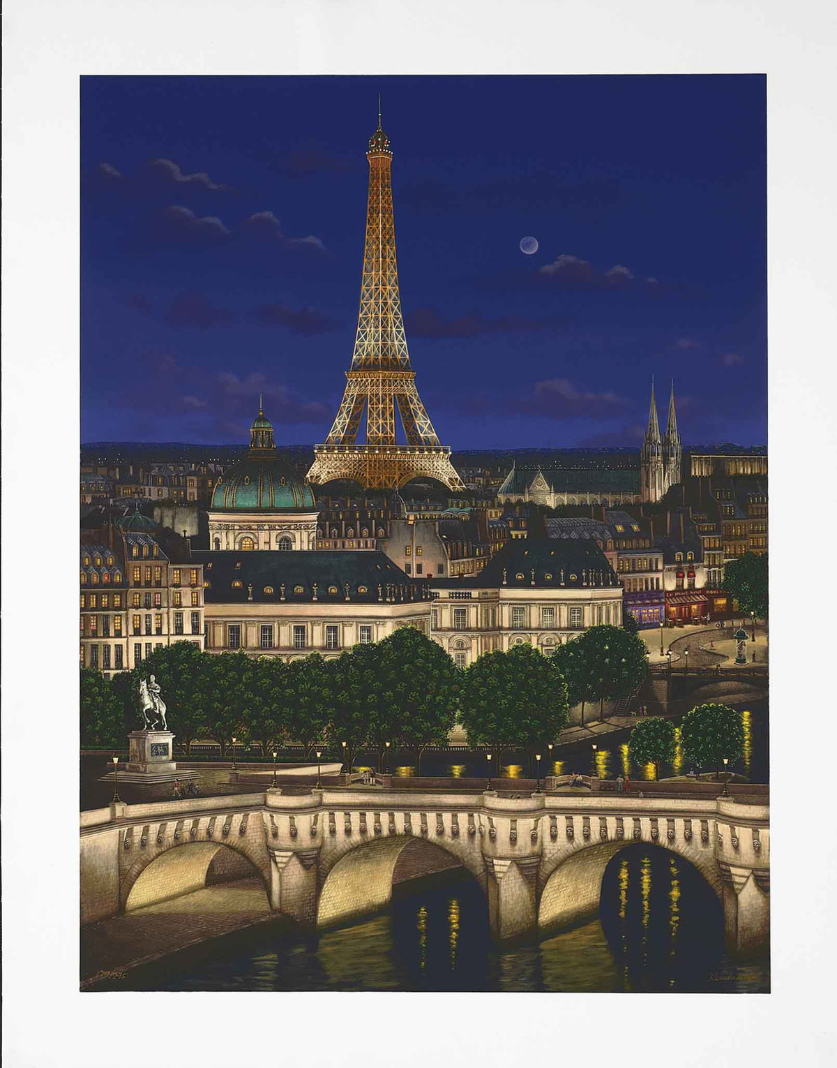 Le Pont Neuf, 2009 by Liudmila Kondakova — hand-signed serigraph on linen