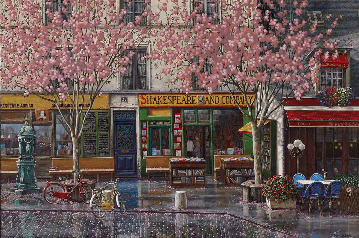 Shakespeare & Company, 2011 by Liudmila Kondakova — hand-signed serigraph on linen