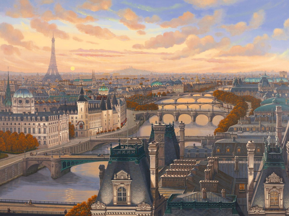 Ten Bridges, 2011 by Liudmila Kondakova — hand-signed serigraph on linen