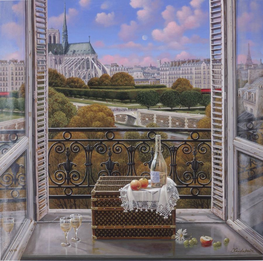 Happy Hour, 2019 by Liudmila Kondakova — hand-signed archival print with hand-made serigraph texture plates