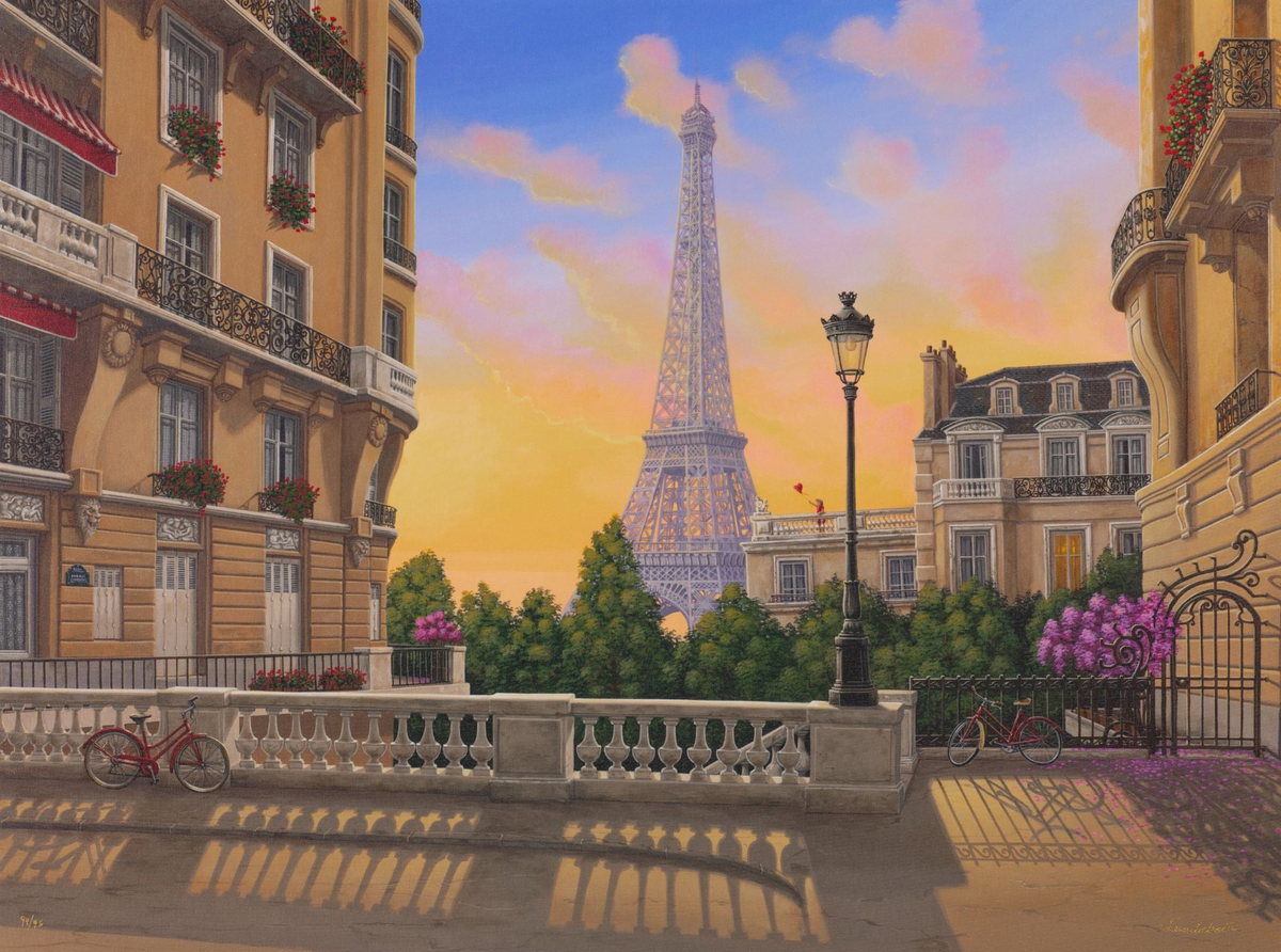 Avenue de Camouens at Sunset, 2025 by Liudmila Kondakova — hand-signed archival digital pigment print on canvas
