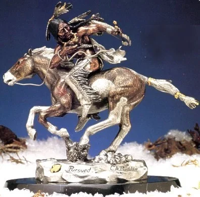 Pursued - Chief Crazy Horse by Christopher Pardell — Mixed Media Sculpture