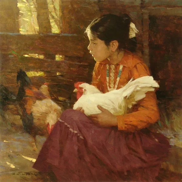 Navajo Girl SMALLWORK EDITION ON by Z.S.  Liang — Canvas
