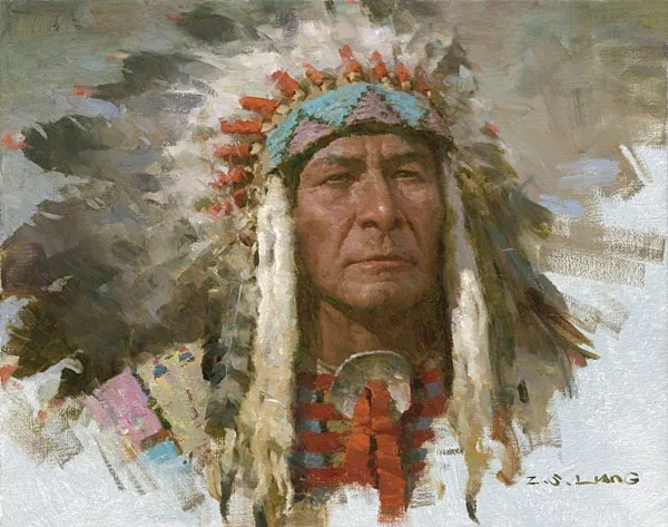 Leader of the Tribe SMALLWORK EDITION ON by Z.S.  Liang — Canvas