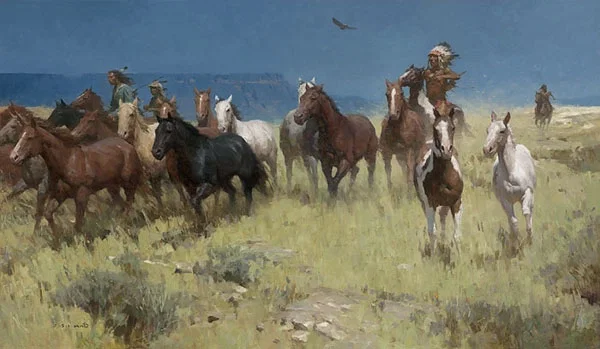 Plunder of Many Horses by Z.S.  Liang — Master Works Edition On Canvas