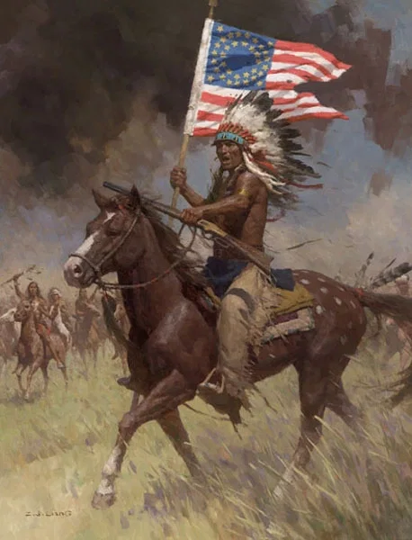 Lakota Warriors Little Big Horn June 25 1876 by Z.S.  Liang — Canvas