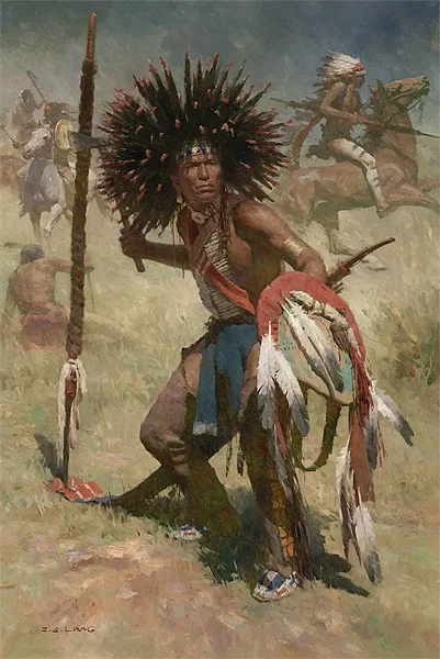Lakota Sash Bearer 1848 by Z.S.  Liang — Master Works Edition On Canvas