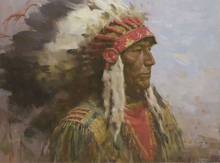 Brule Warrior by Z.S.  Liang — Giclee On Canvas