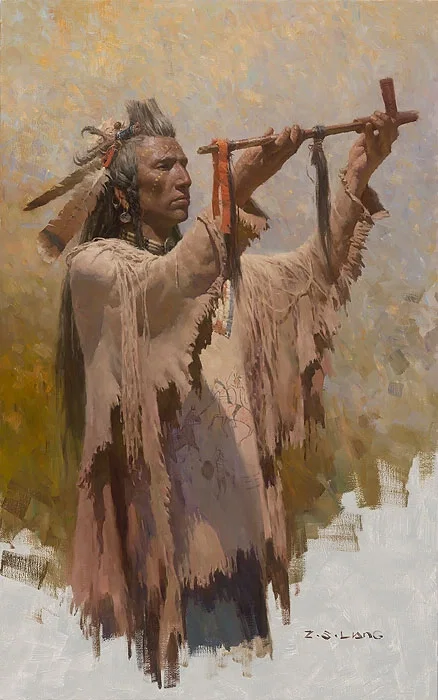 The Sacred War Pipe by Z.S.  Liang — Giclee On Canvas