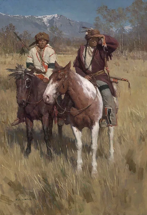 The Buffalo Scouts by Z.S.  Liang — Giclee On Canvas