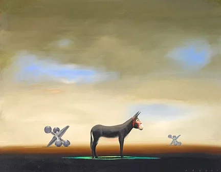 The Jack Ass Jacks Game by Robert Deyber — hand-crafted stone lithograph