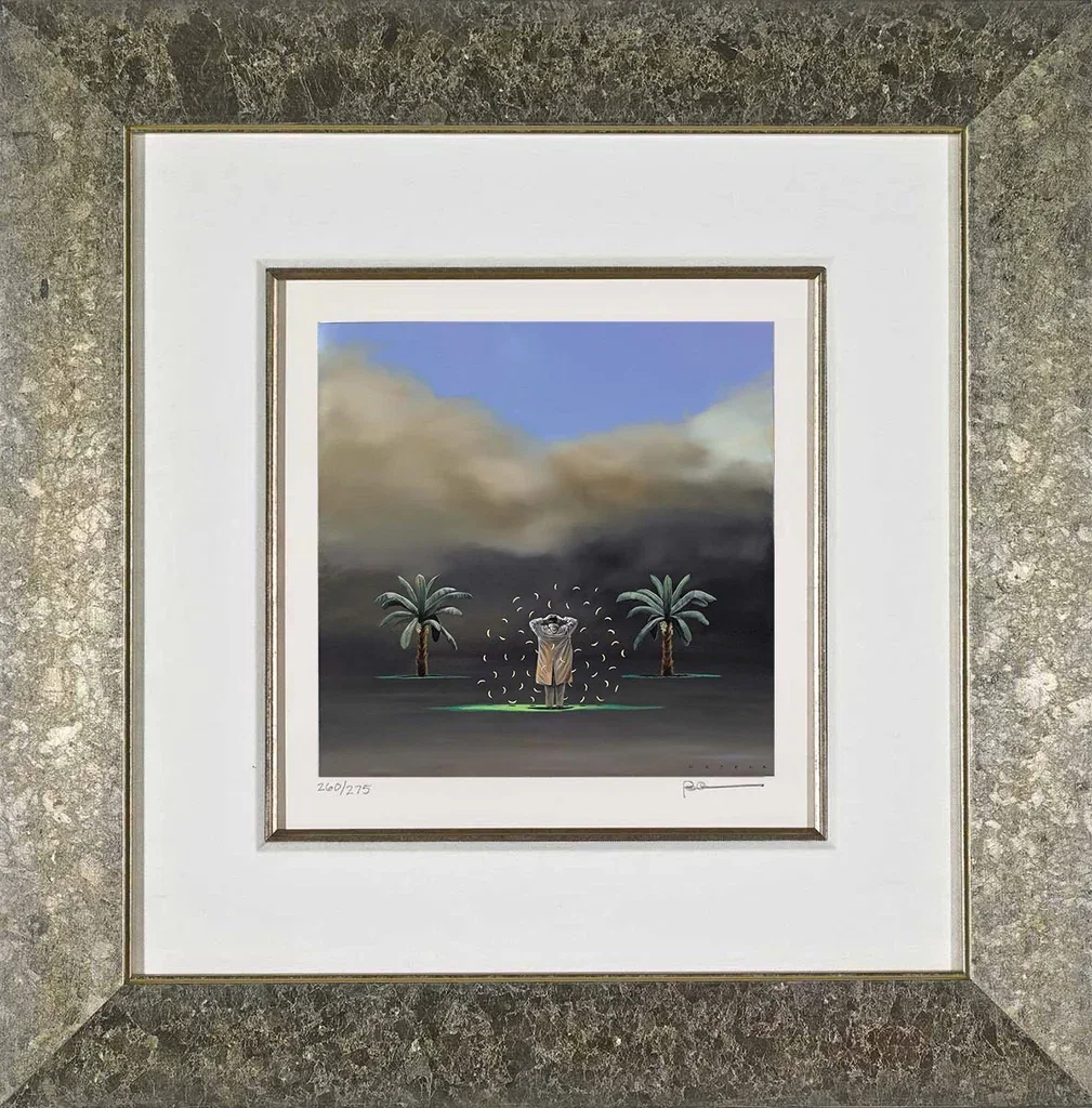 Going Bananas Framed by Robert Deyber — hand-crafted stone lithograph