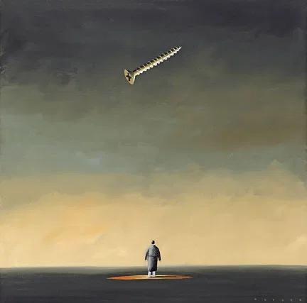 Screw Up by Robert Deyber — hand-crafted stone lithograph