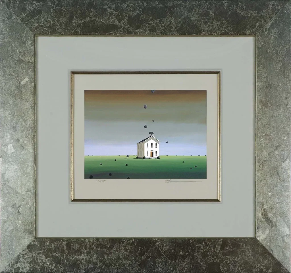 The School Of Hard Knocks Framed by Robert Deyber — hand-crafted stone lithograph
