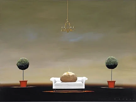 The Couch Potato by Robert Deyber — hand-crafted stone lithograph