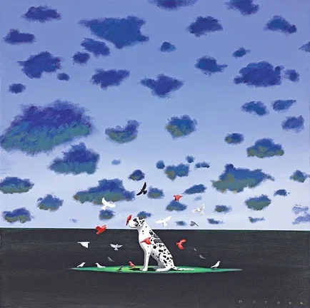 The Bird Dog by Robert Deyber — hand-crafted stone lithograph