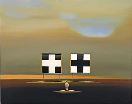 Double Crossed by Robert Deyber — hand-crafted stone lithograph