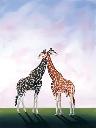 Neck And Neck by Robert Deyber — hand-crafted stone lithograph