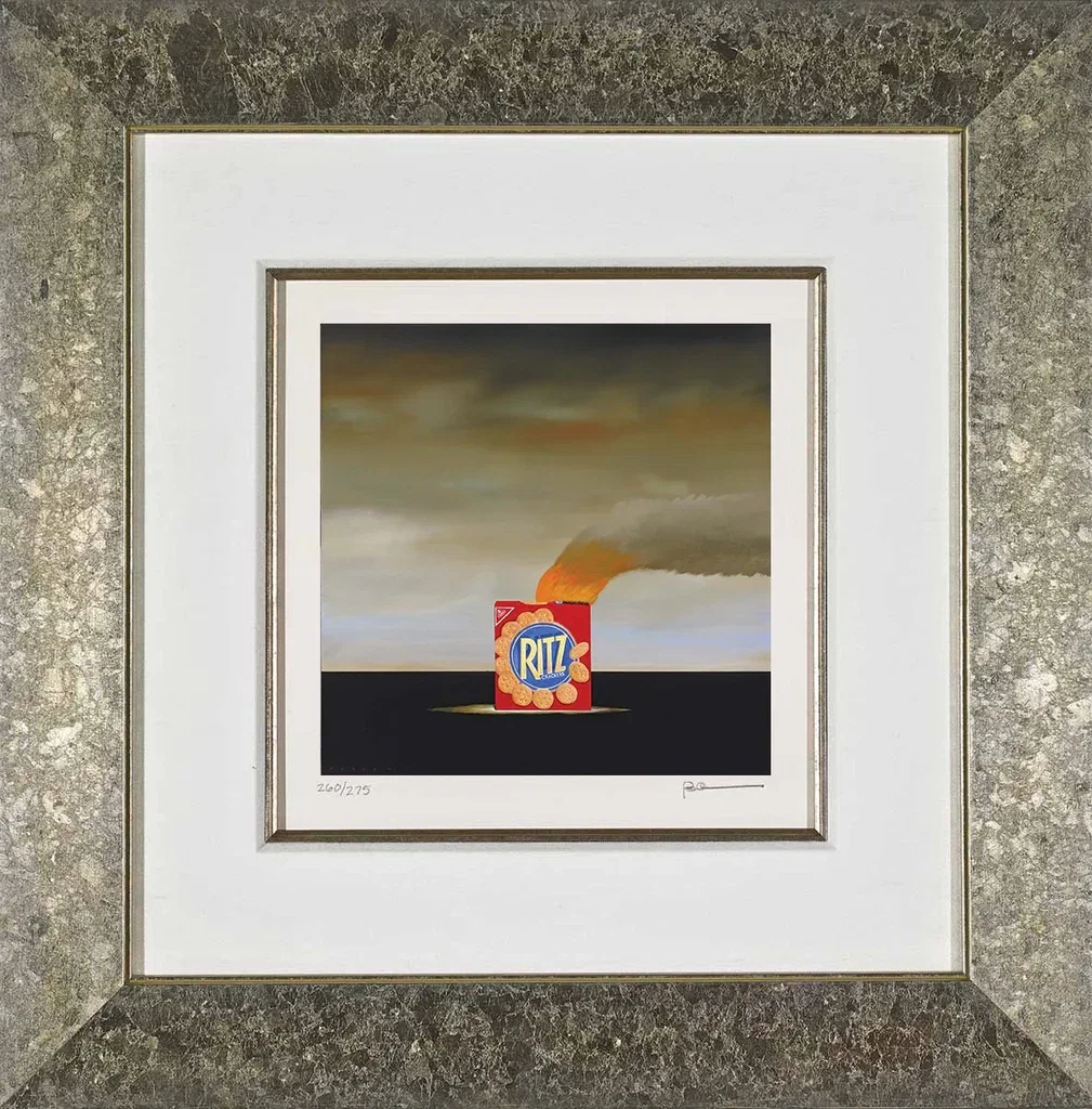 Fire Crackers Framed by Robert Deyber — hand-crafted stone lithograph