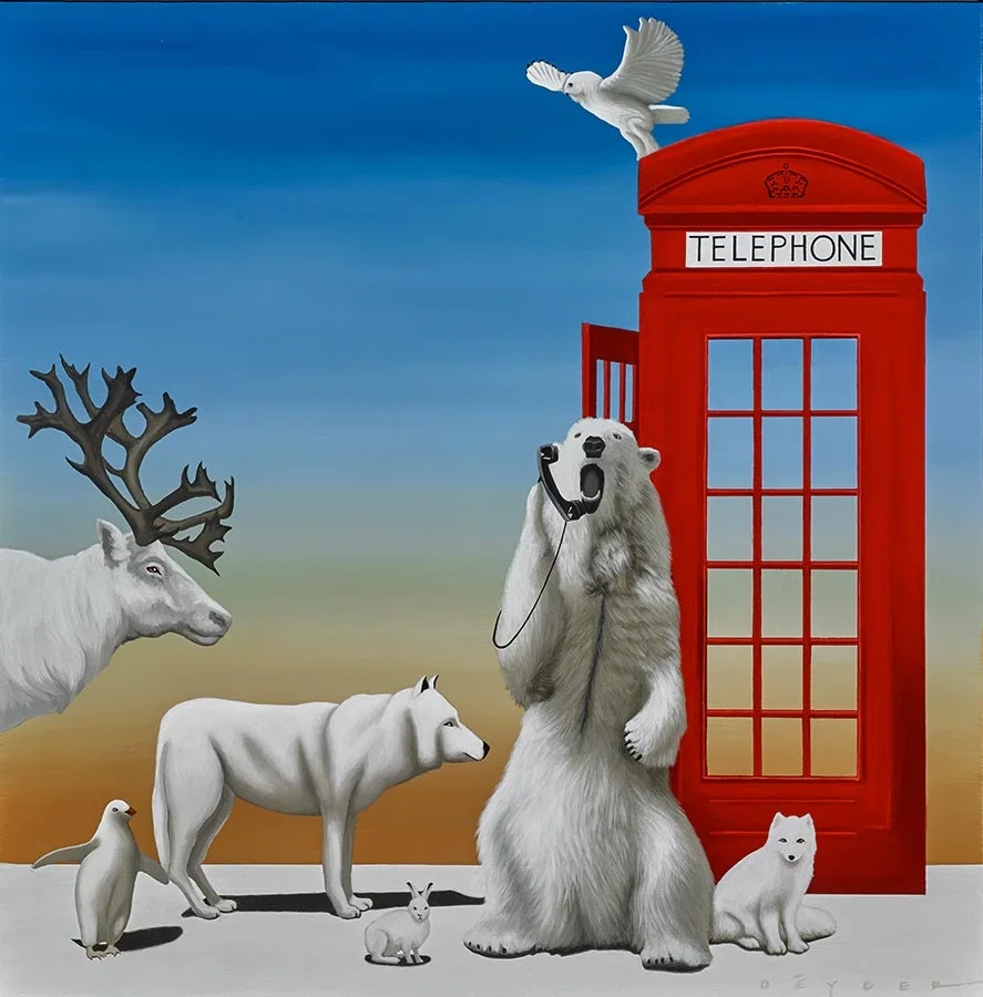 Cold Call Arctic by Robert Deyber — hand-crafted stone lithograph
