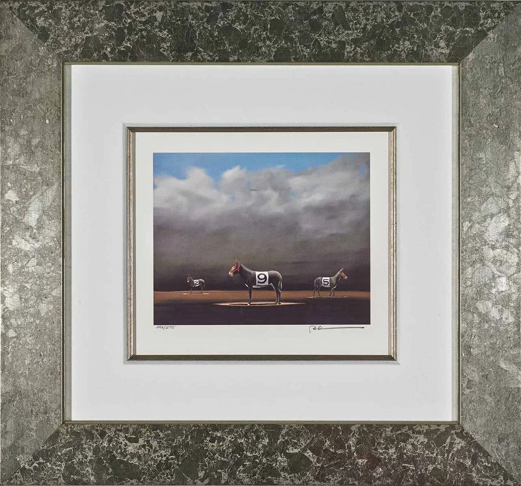 Ass Nine Framed by Robert Deyber — hand-crafted stone lithograph