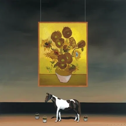 Paint Horse Van Gogh by Robert Deyber — hand-crafted stone lithograph