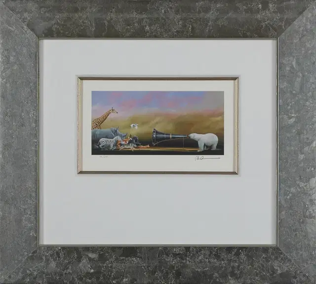Robert Deyber - Call of the Wild Megaphone Framed