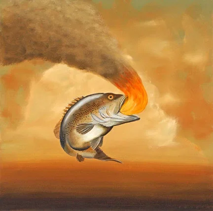 Like A Fish Out Of Water by Robert Deyber — hand-crafted stone lithograph