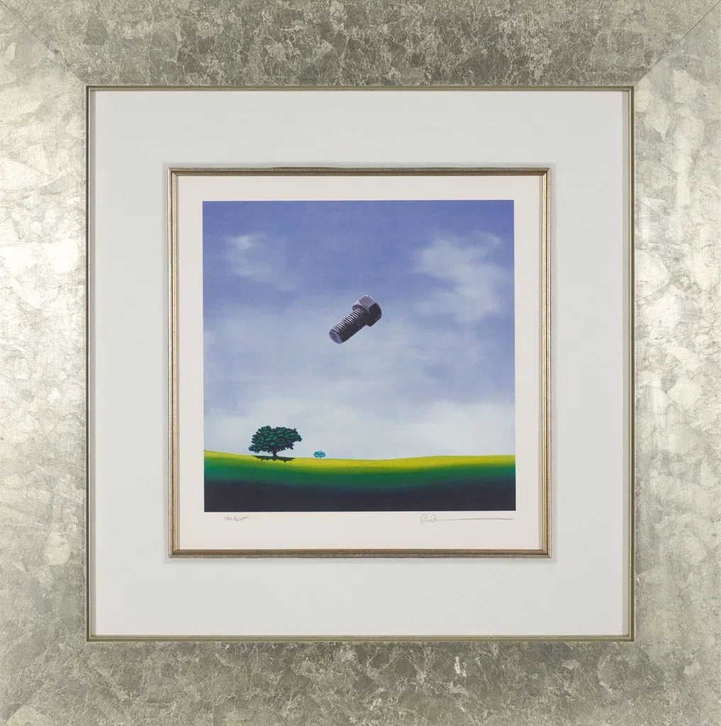 A Bolt From The Blue Framed by Robert Deyber — hand-crafted stone lithograph