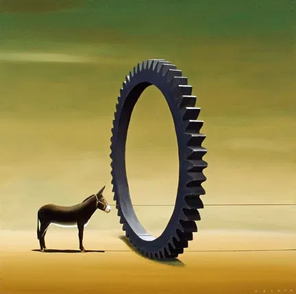 Getting My Ass In Gear by Robert Deyber — hand-crafted stone lithograph