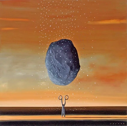 Rock Paper Scissors by Robert Deyber — hand-crafted stone lithograph