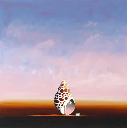 The Shell Game by Robert Deyber — hand-crafted stone lithograph
