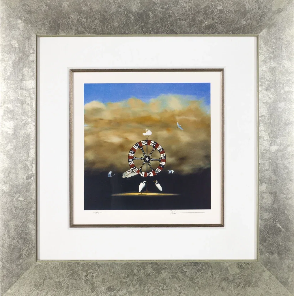 Fowl Play Framed by Robert Deyber — hand-crafted stone lithograph