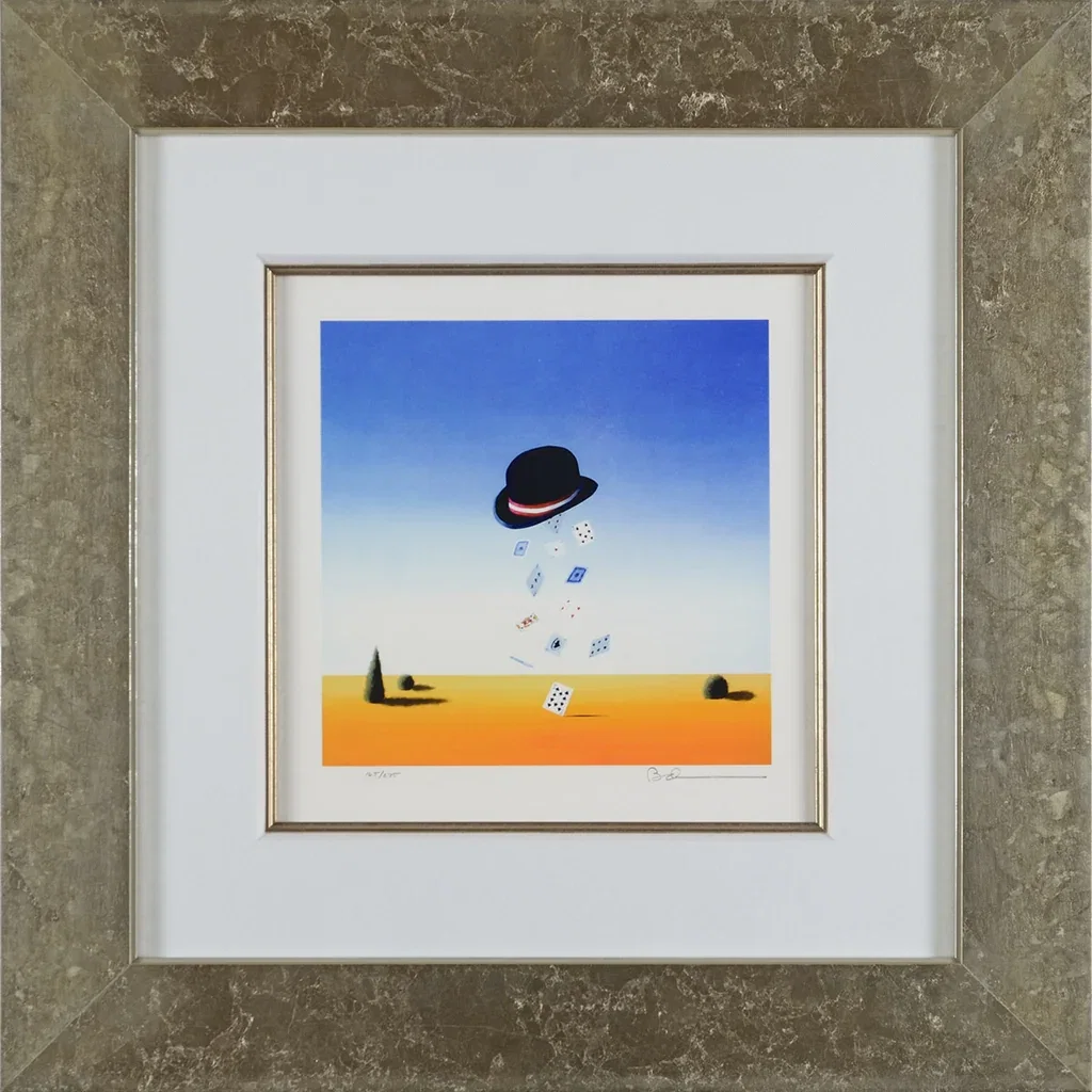 The Hat Trick Framed by Robert Deyber — hand-crafted stone lithograph