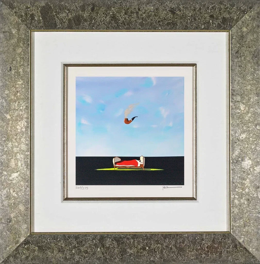 The Pipe Dream Framed by Robert Deyber — hand-crafted stone lithograph