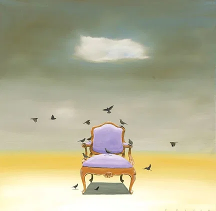 The Catbird Seat by Robert Deyber — hand-crafted stone lithograph