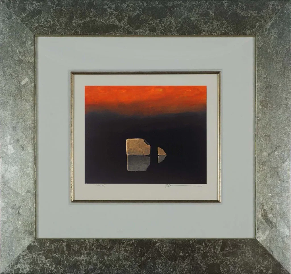Another Chip Off The Old Block Framed by Robert Deyber — hand-crafted stone lithograph