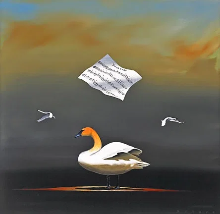The Swan Song by Robert Deyber — hand-crafted stone lithograph