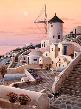Mykonos Windmill by Liudmila Kondakova