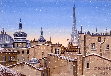 Snow Fall In Paris by Liudmila Kondakova