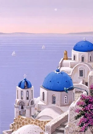 Santorini Dawn by Liudmila Kondakova