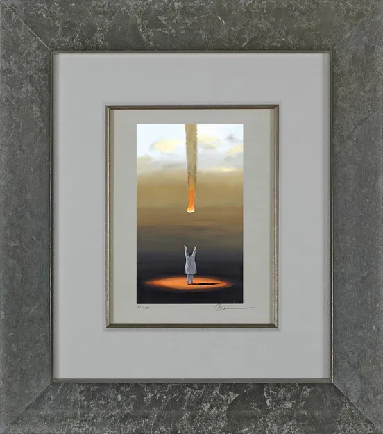 Robert Deyber - Catching Fire Framed